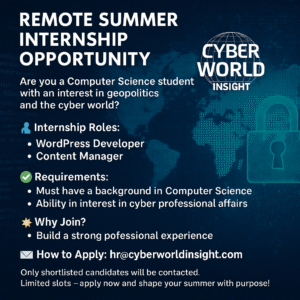 Remote Summer Internship Opportunity at Cyber World Insight